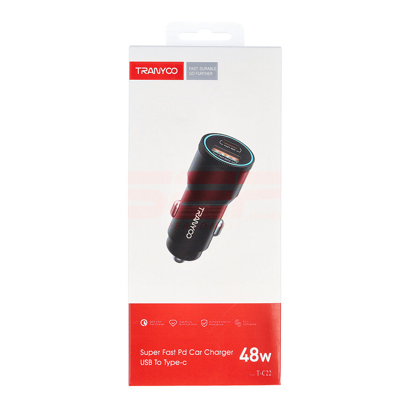 Incarcator auto PD 3.0 + QC 5.0 TRANYOO 48W T-C22