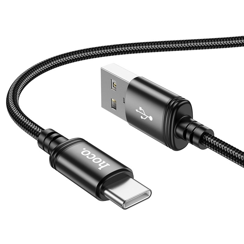 Cablu date și încărcare USB-A la USB-C, 1m, Hoco X89, negru