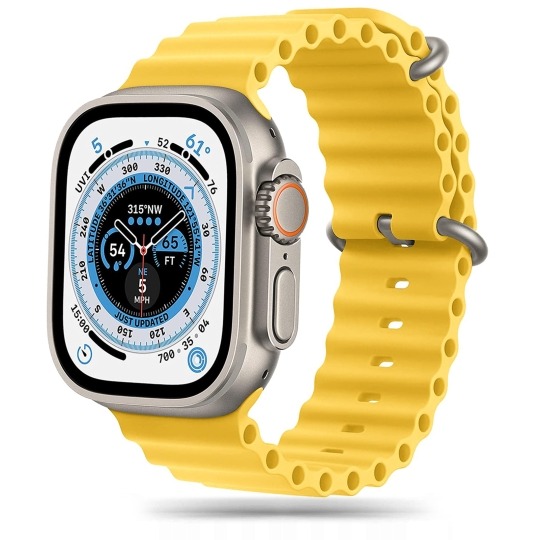 Curea din silicon Tech-Protect pentru Apple Watch 42/44/45/49mm, galbenă