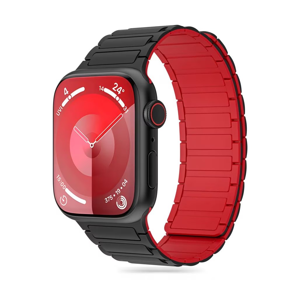 Curea Tech-Protect pentru Apple Watch 42 / 44 / 45 / 49 mm, negru / rosu