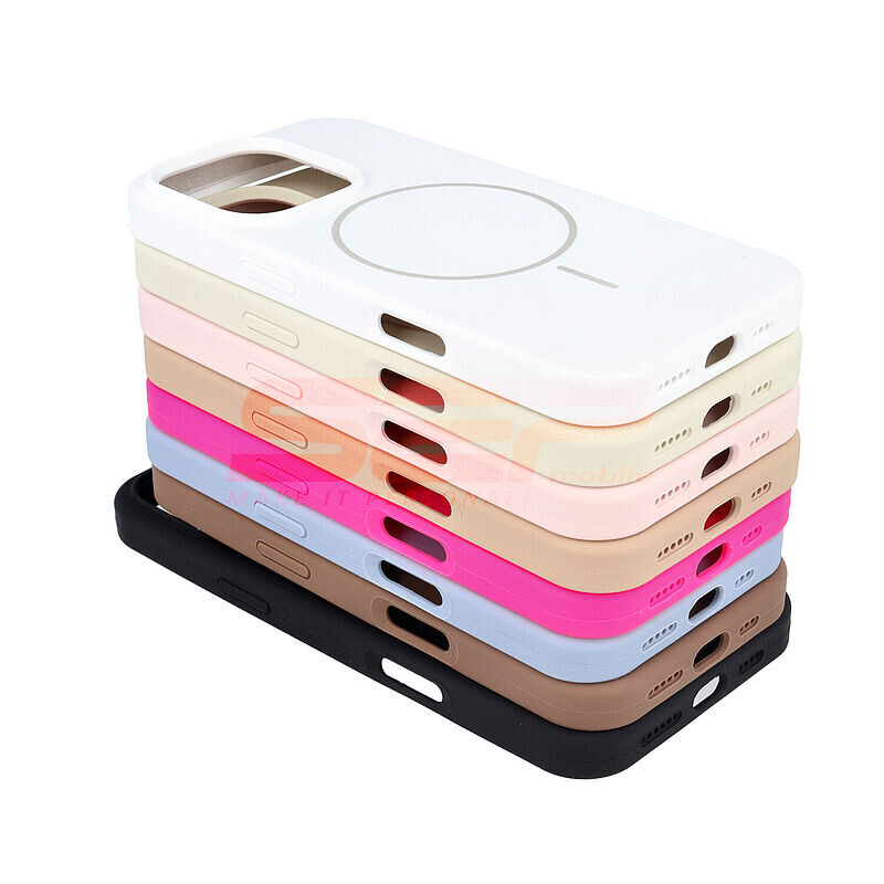 Toc Soft Silicone Magsafe Apple iPhone 15 Pink Sand