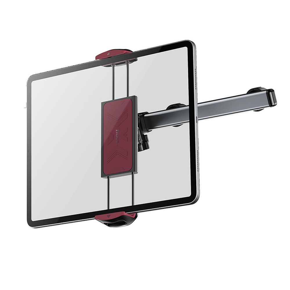Suport auto universal hoco. pentru telefon / tabletă pentru tetieră telescopică (4.5″ – 13″) H69, negru și roșu