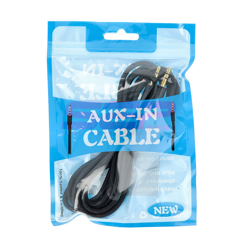 Adaptor prelungitor textil jack 3,5mm - 3,5mm 2 metri
