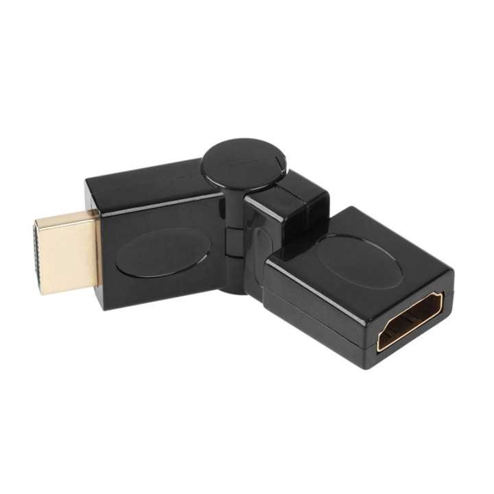 Adaptor HDMI tata-HDMI mama, cu rotire, negru
