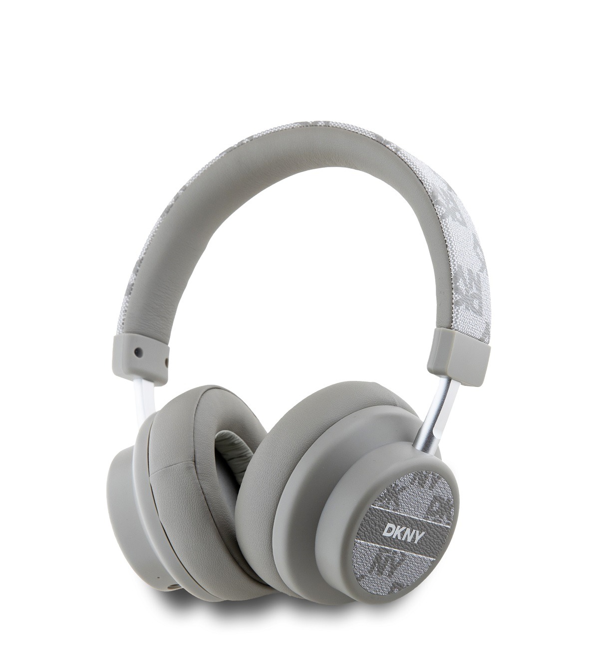 Căști wireless On-Ear DKNY PU Leather Checkered Pattern, Bluetooth, beige