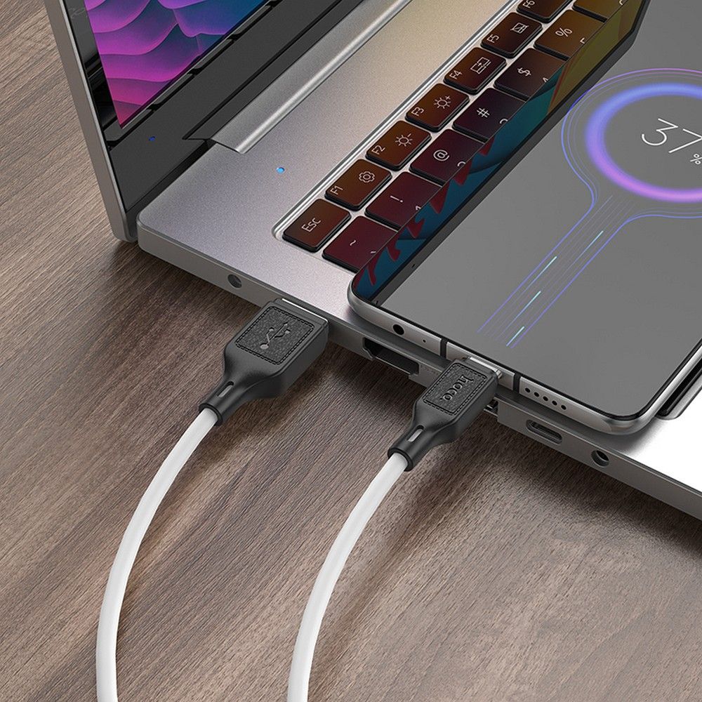 Cablu date și încărcare USB-A la Micro-USB, 2.4A, 1m, Hoco X90, alb