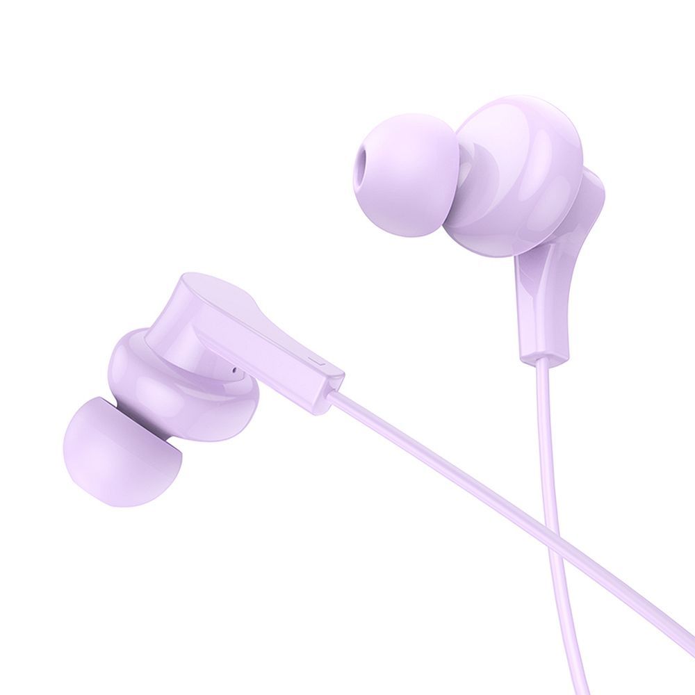 Căști cu fir hoco. USB-C, controler si microfon pe fir, 1.2m, violet (M114)