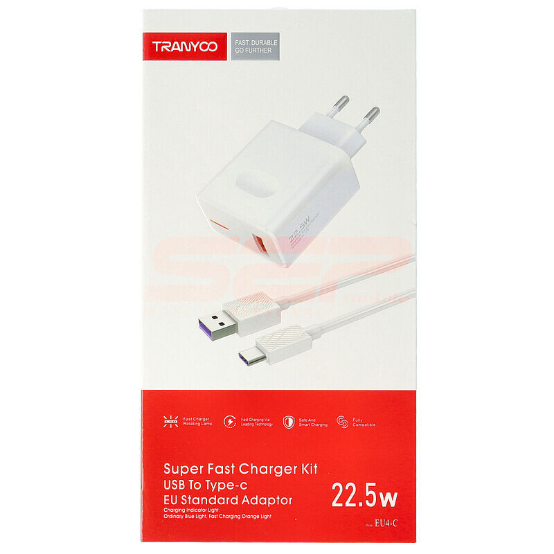 Incarcator retea Fast Charge USB - Type-C 22.5W TRANYOO EU4-C