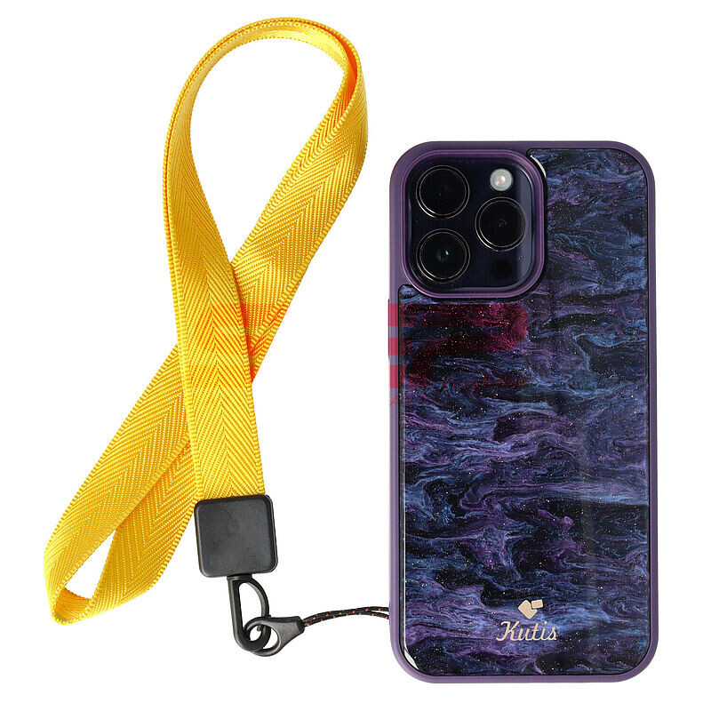 Snur textil Lines pentru telefon mobil YELLOW