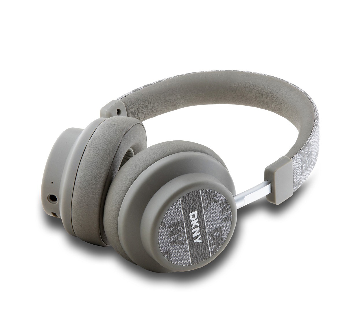 Căști wireless On-Ear DKNY PU Leather Checkered Pattern, Bluetooth, beige