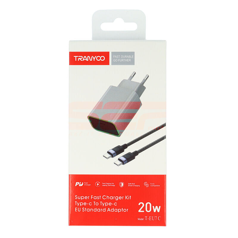 Incarcator retea Fast Charge USB-C - Type-C 20W TRANYOO T-EU7 C