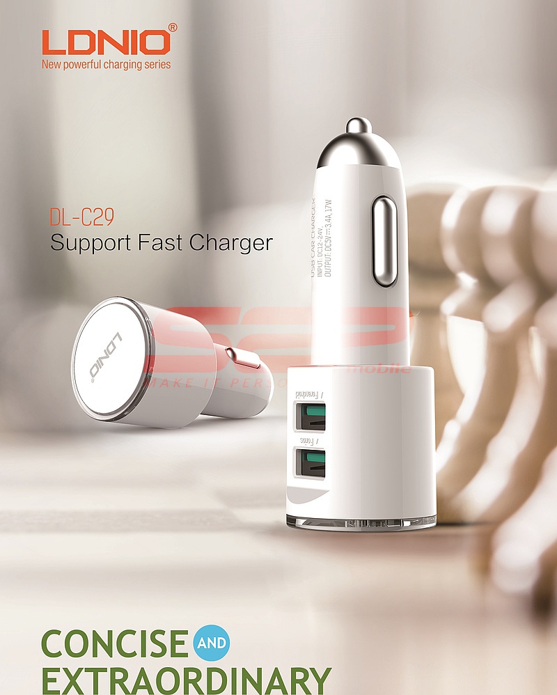 Incarcator auto Dual USB LDNIO 3.4A DL-C29