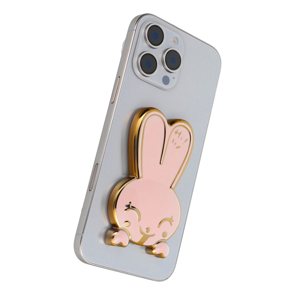 Suport telefon cu autoadeziv RABBIT, roz