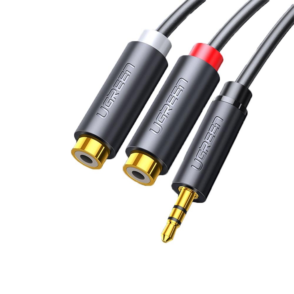 Cablu Adaptor Splitter Audio 1 in 2, Ugreen AV109, Adaptor Audio Jack 3.5mm la 2 x RCA , 0.25m