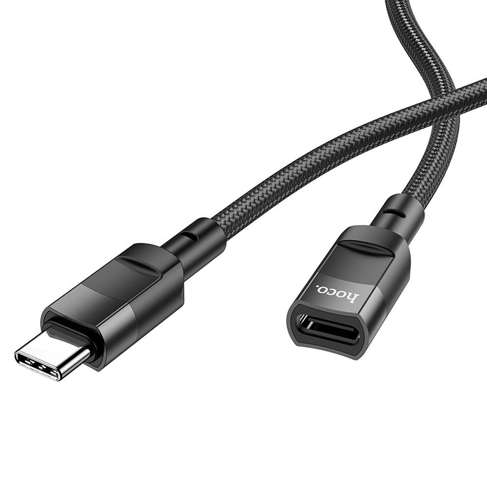 Adaptor OTG USB-C la USB-C (mamă-tată) 3A, Hoco U107, 1.2 m, negru