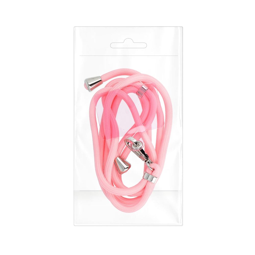 Șnur telefon SWING (6mm), pandantiv cu lungime reglabilă / lungime cablu 165cm (max 82,5cm în buclă) / pe umăr sau gât – roz pal