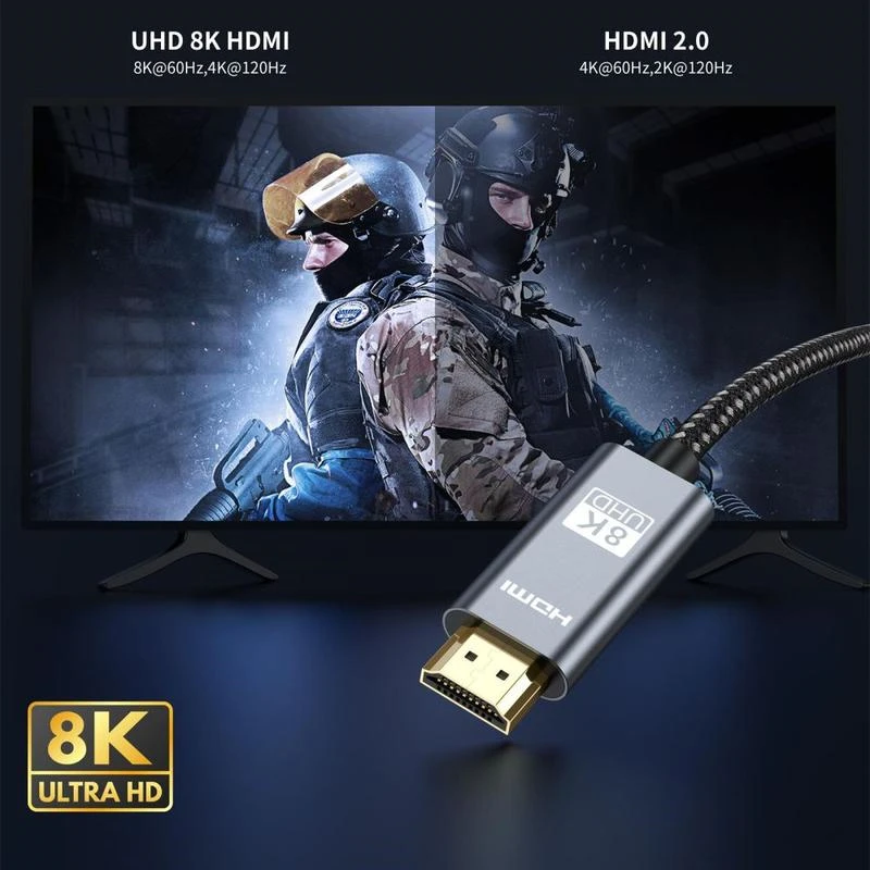 Cablu HDMI TECH-PROTECT UltraBoost 2.1 4K 120HZ / 8K 60HZ, 1m, negru