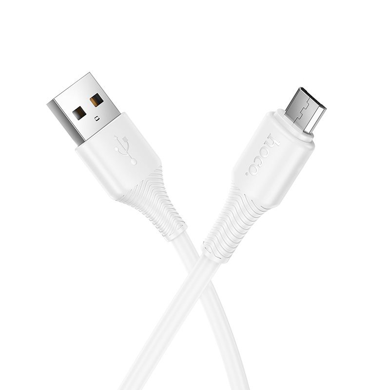 Cablu date și încărcare USB-A la MicroUSB, 2,4A, 1m, Hoco X120, alb