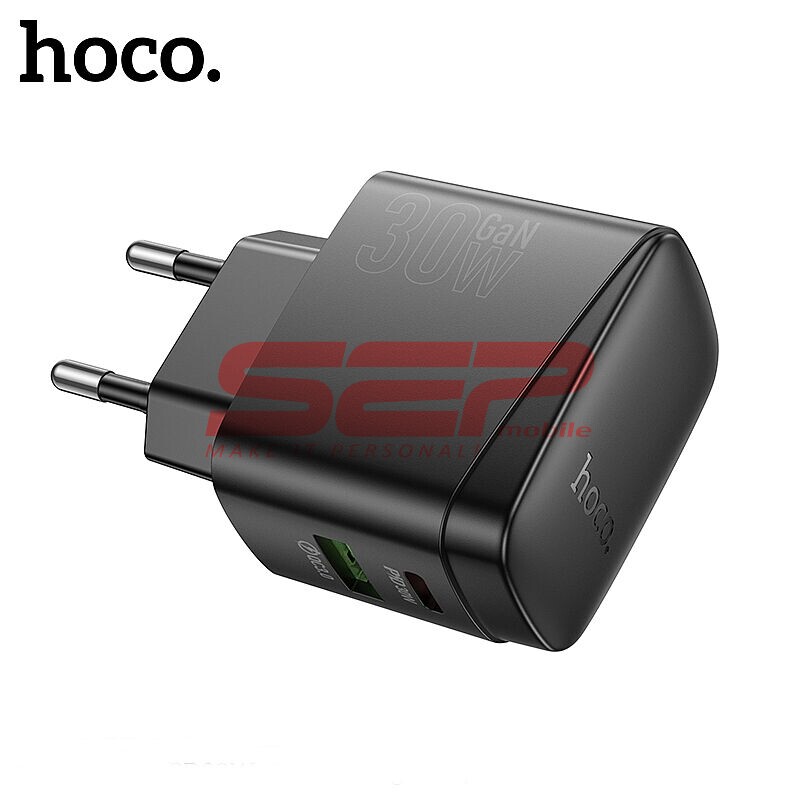 Incarcator retea Super Fast Charging USB-A + USB-C 30W Hoco. CS61A