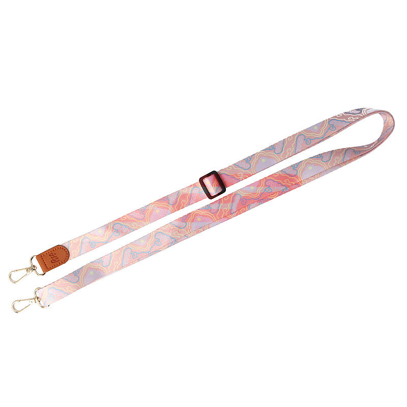 Snur textil dublu telefon mobil cu carabine Pastel Clouds