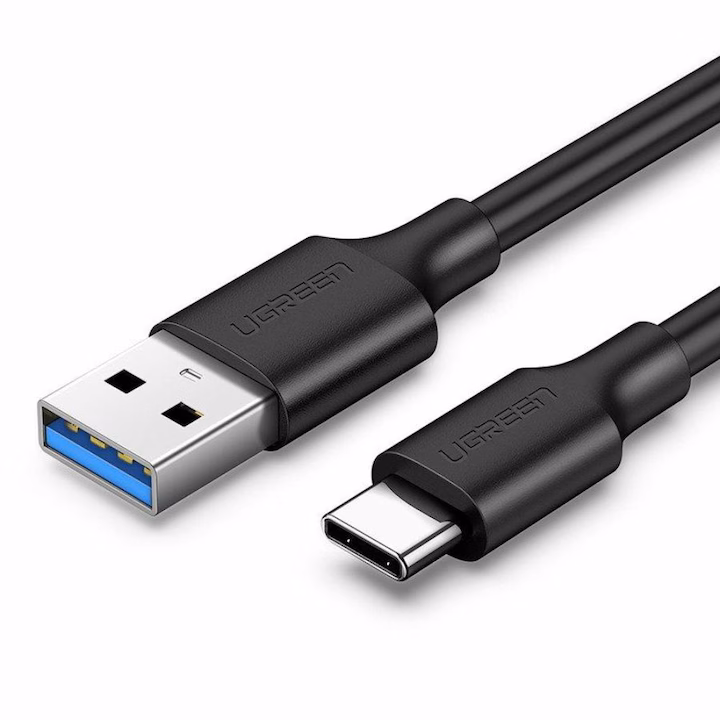 Cablu date și încărcare Ugreen, USB-A la USB-C, 0.5m, negru